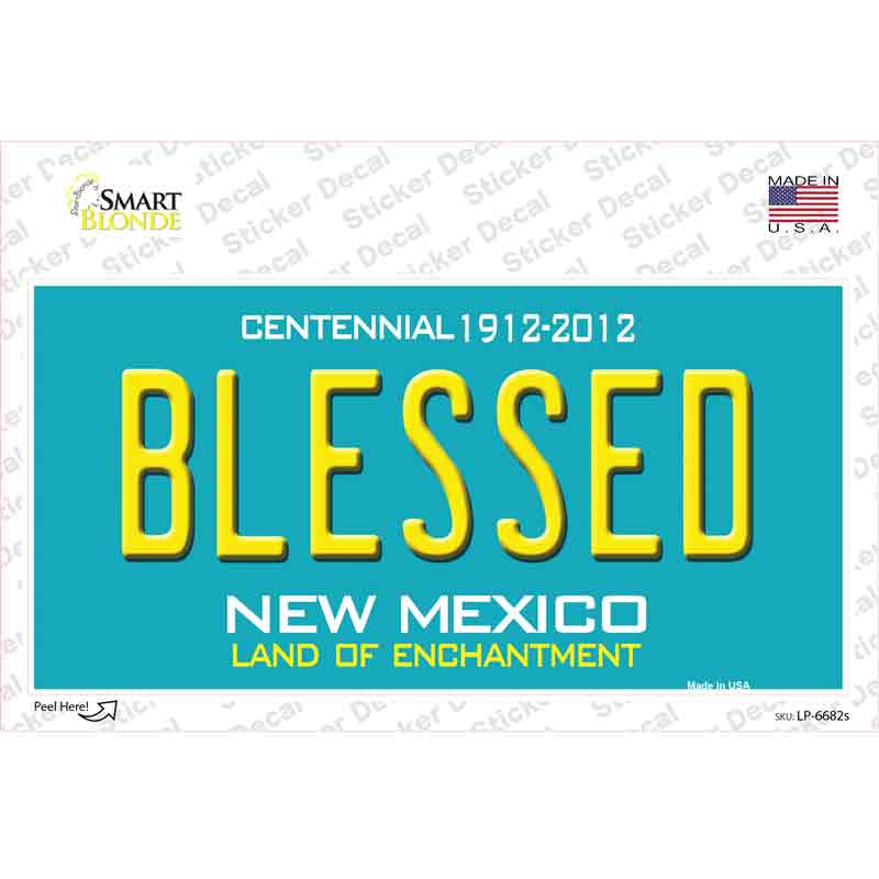 LP-6682s-M Blessed   Mexico Novelty Sticker Decal - Medium