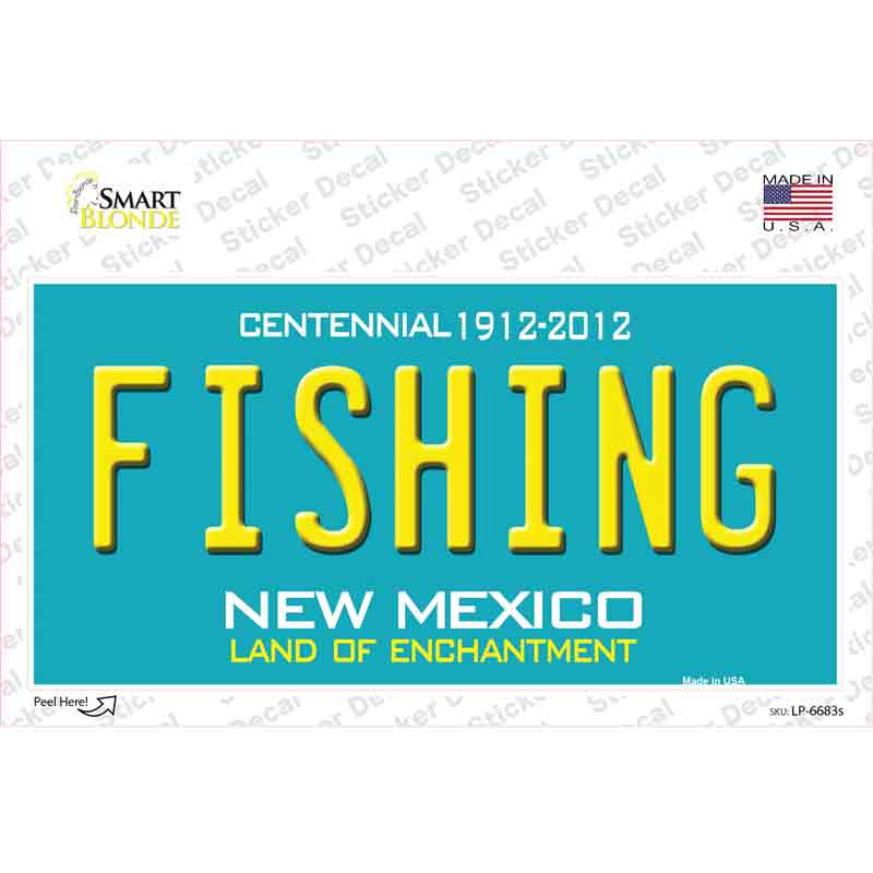 LP-6683s-M Fishing   Mexico Novelty Sticker Decal - Medium