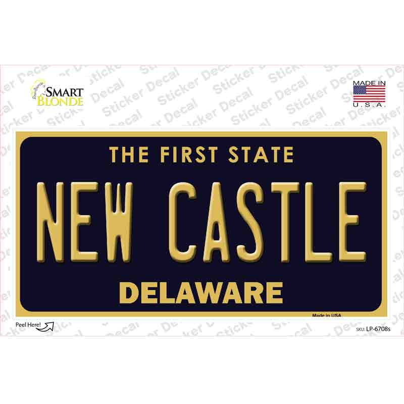 LP-6708s-M   Castle Delaware Novelty Sticker Decal - Medium