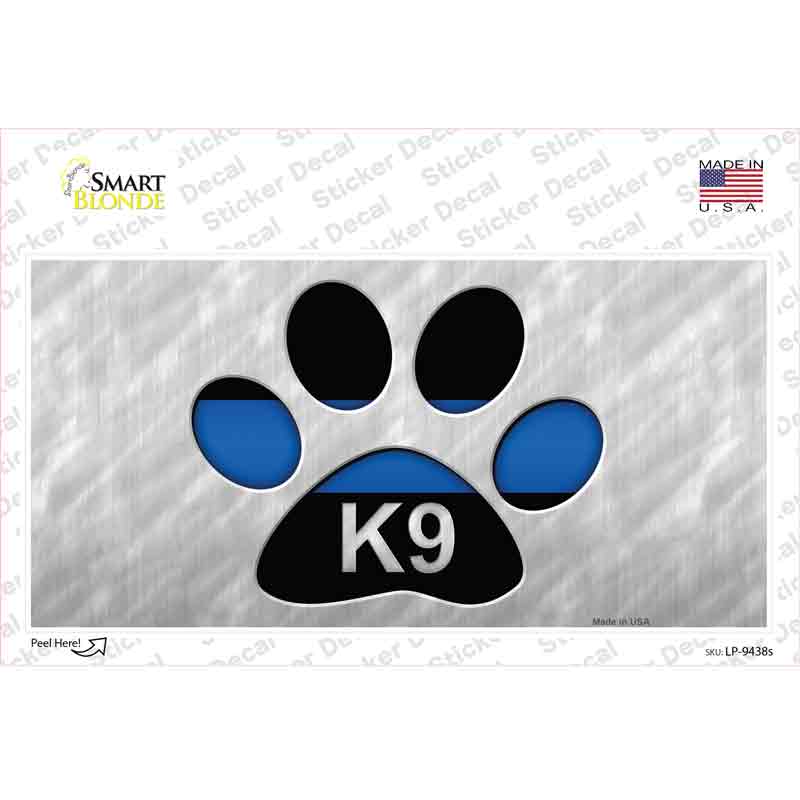 LP-9438s-M Thin Blue Line Paw K-9 Novelty Sticker Decal - Medium