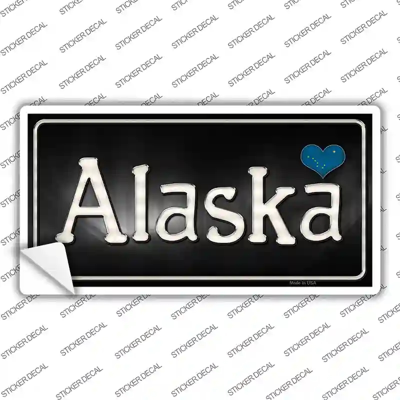 LP-9440s-S Alaska Flag Script Novelty Sticker Decal - Small