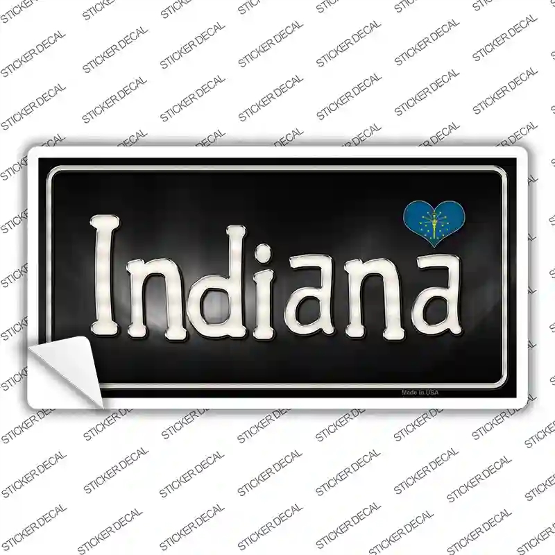 LP-9452s-L Indiana Flag Script Novelty Sticker Decal - Large