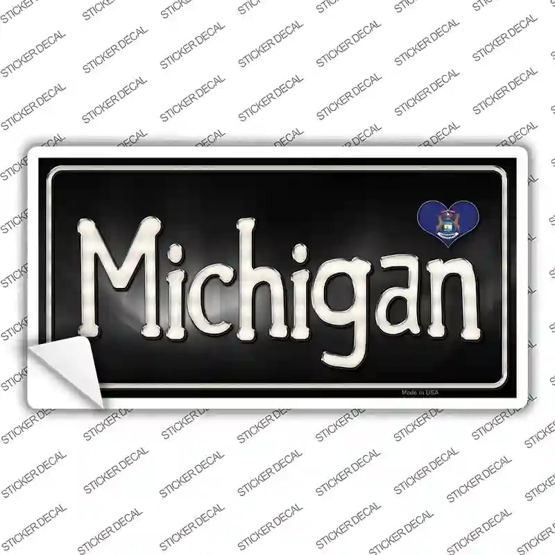 LP-9460s-S Michigan Flag Script Novelty Sticker Decal - Small