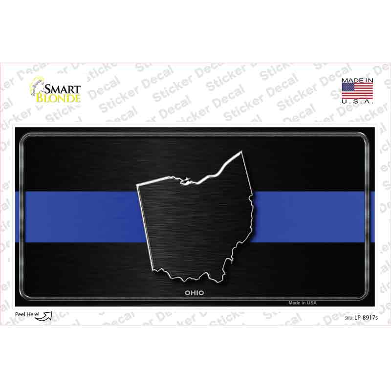LP-8917s-M Ohio Thin Blue Line Novelty Sticker Decal - Medium