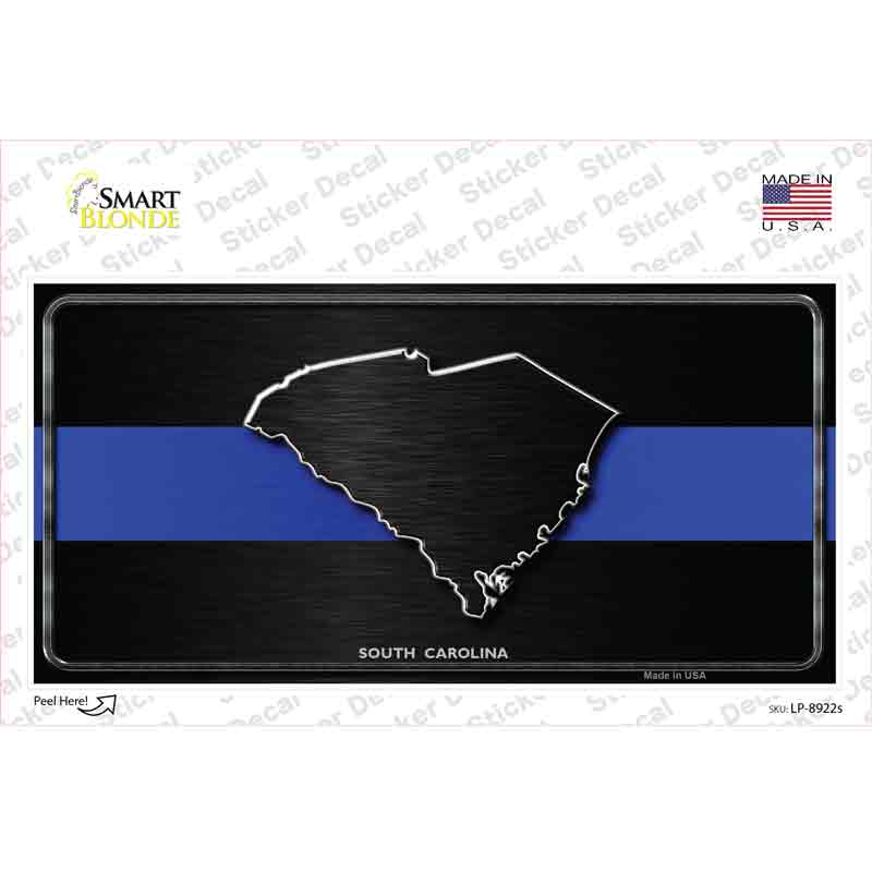 LP-8922s-M South Carolina Thin Blue Line Novelty Sticker Decal - Medium