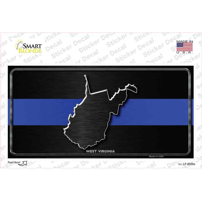 LP-8930s-M West Virginia Thin Blue Line Novelty Sticker Decal - Medium