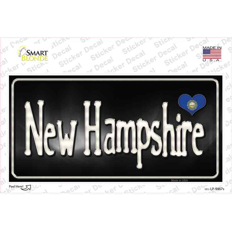 LP-9467s-M   Hampshire Flag Script Novelty Sticker Decal - Medium