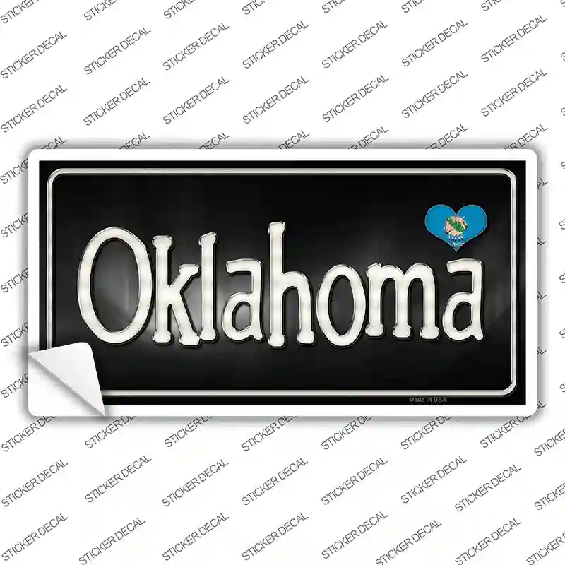 LP-9474s-L Oklahoma Flag Script Novelty Sticker Decal - Large