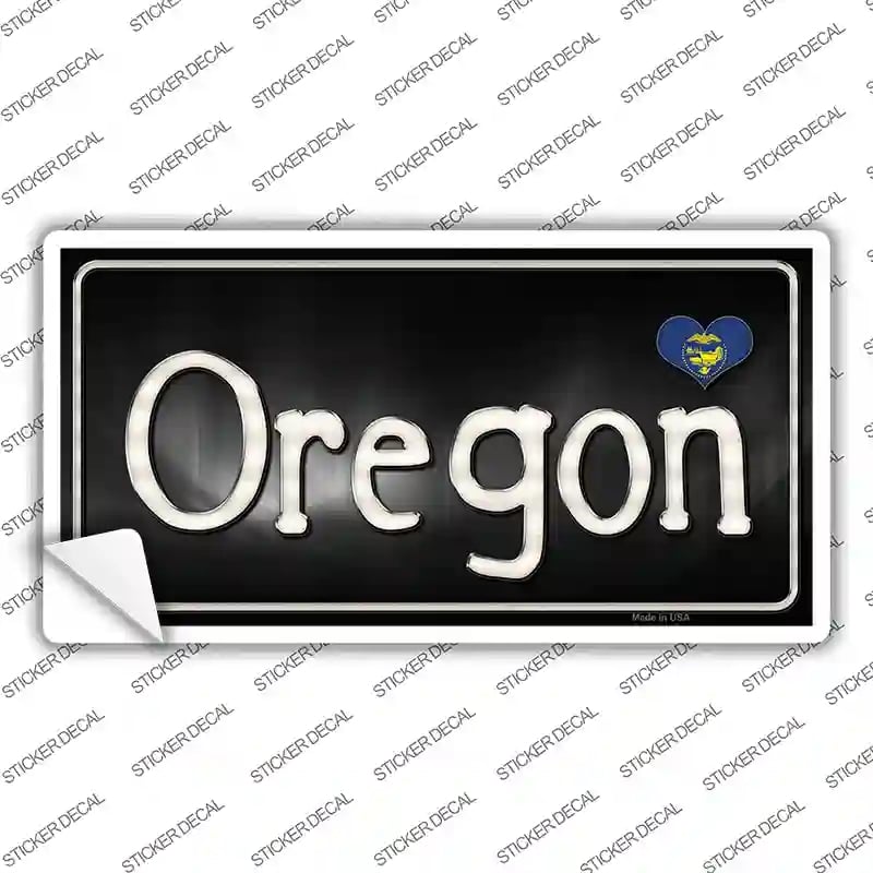 LP-9475s-XL Oregon Flag Script Novelty Sticker Decal - Extra Large