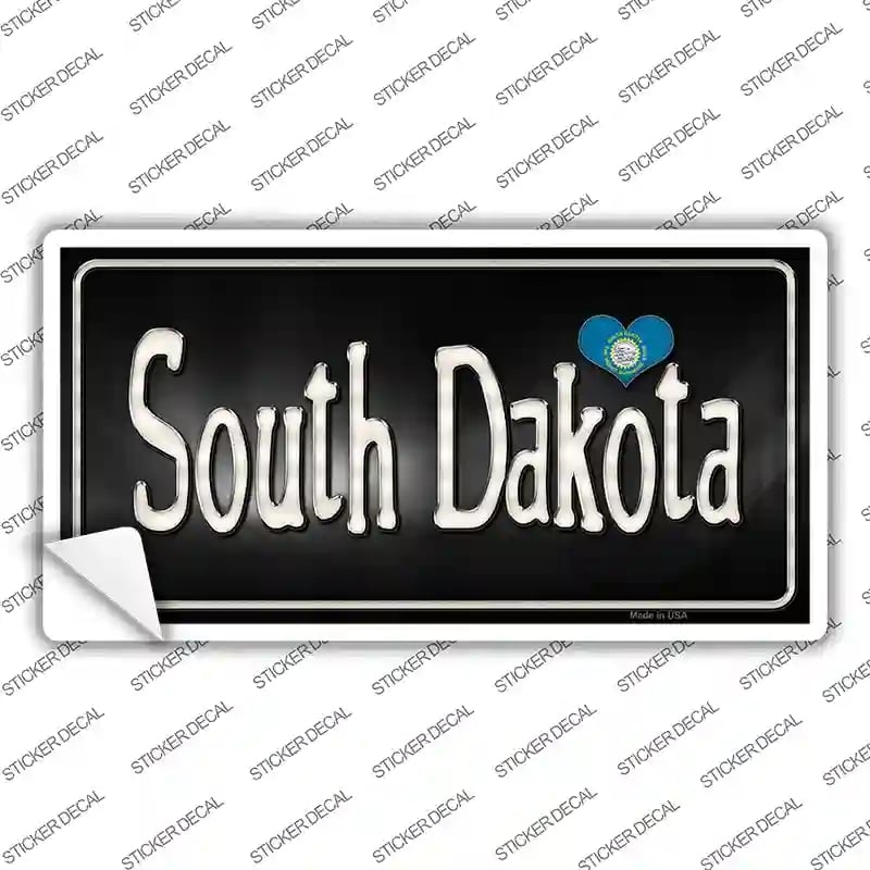 LP-9479s-S South Dakota Flag Script Novelty Sticker Decal - Small