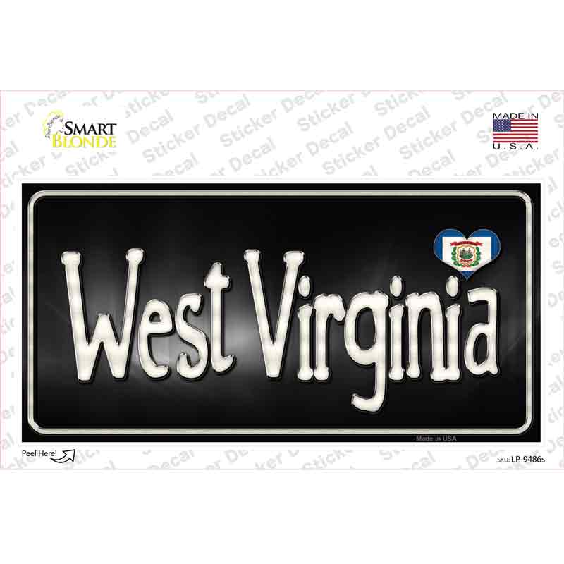 LP-9486s-M West Virginia Flag Script Novelty Sticker Decal - Medium