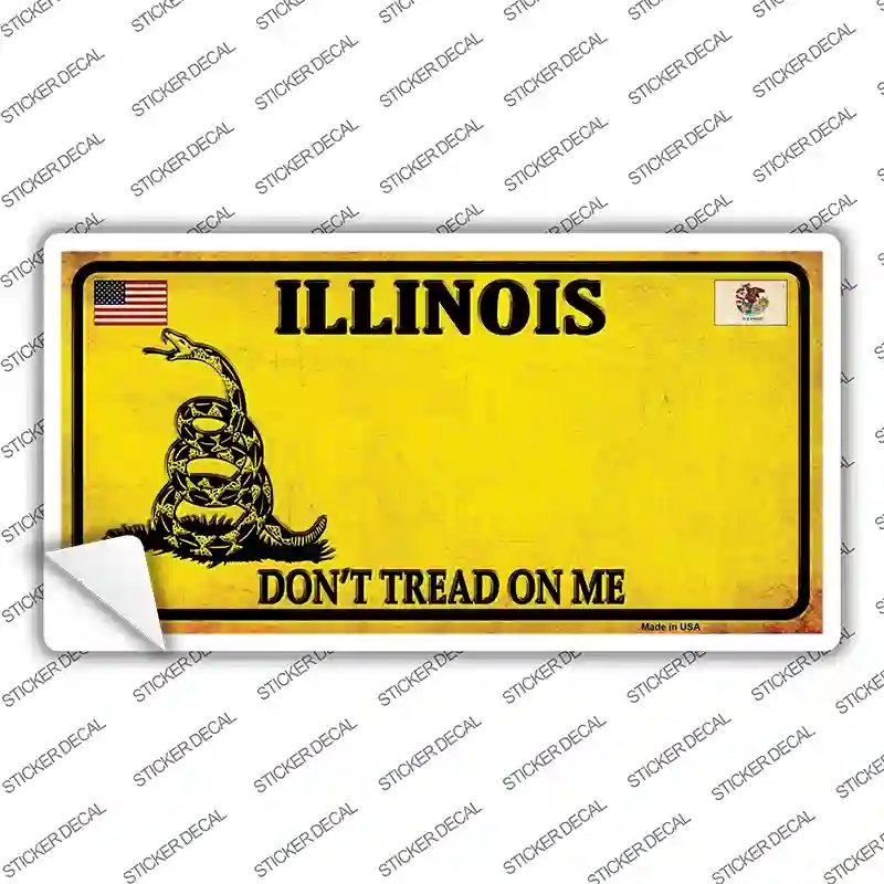 LP-8845s-XL Illinois Do Not Tread on Me Novelty Sticker Decal - Extra Large