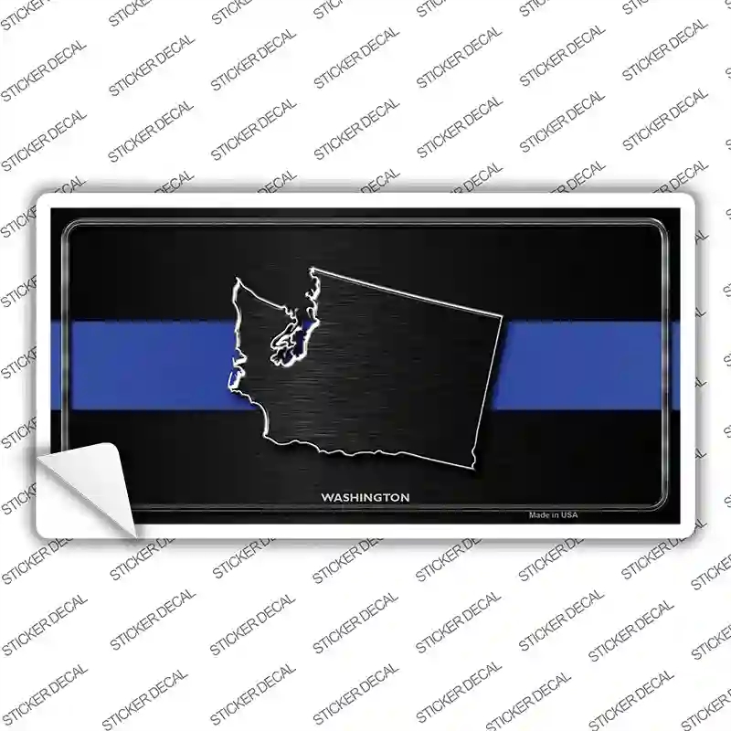 LP-8929s-L Washington Thin Blue Line Novelty Sticker Decal - Large