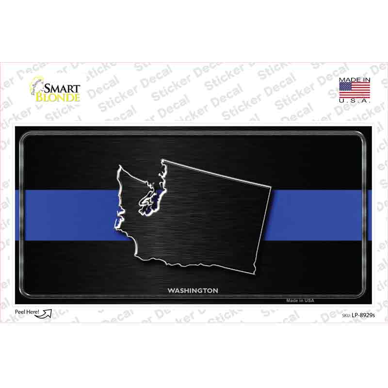 LP-8929s-M Washington Thin Blue Line Novelty Sticker Decal - Medium