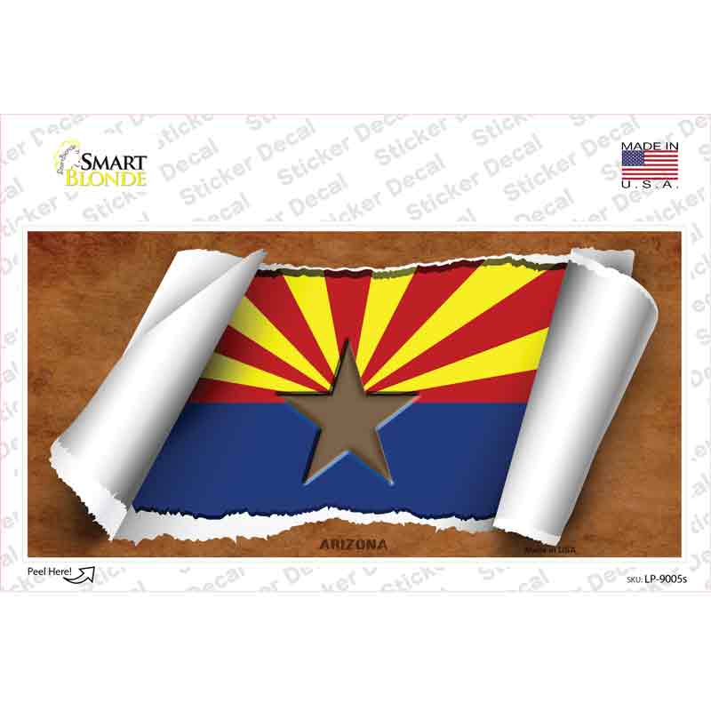 LP-9005s-M Arizona Flag Scroll Novelty Sticker Decal - Medium