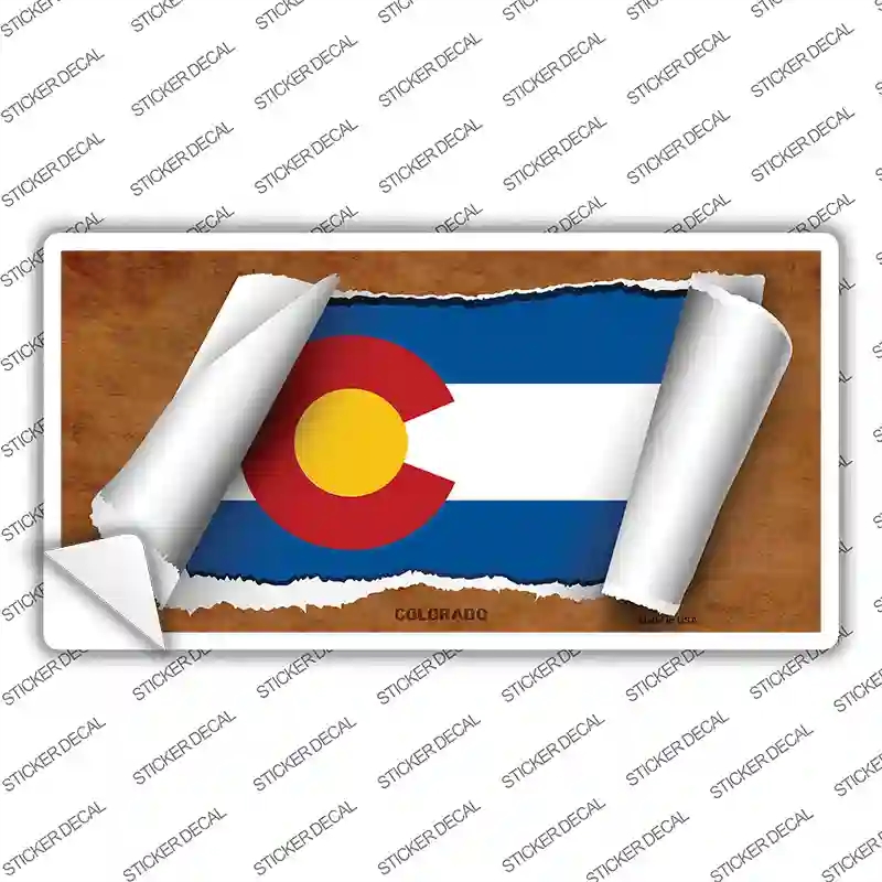 LP-9012s-S Colorado Flag Scroll Novelty Sticker Decal - Small