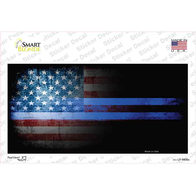 LP-9406s-M American Flag Police Novelty Sticker Decal - Medium
