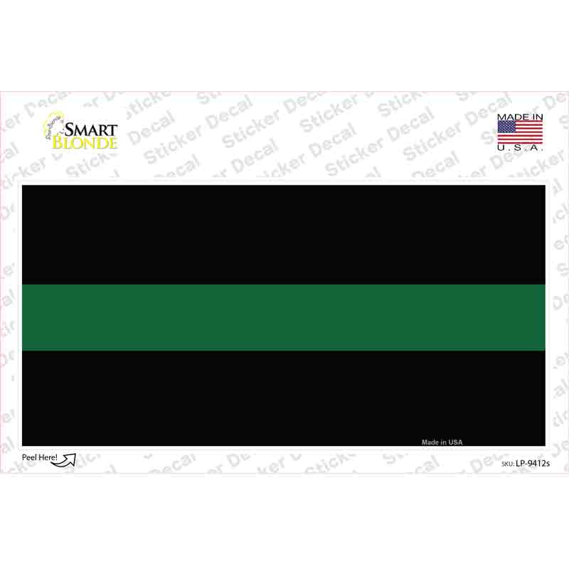 LP-9412s-M Thin Green Line Novelty Sticker Decal - Medium