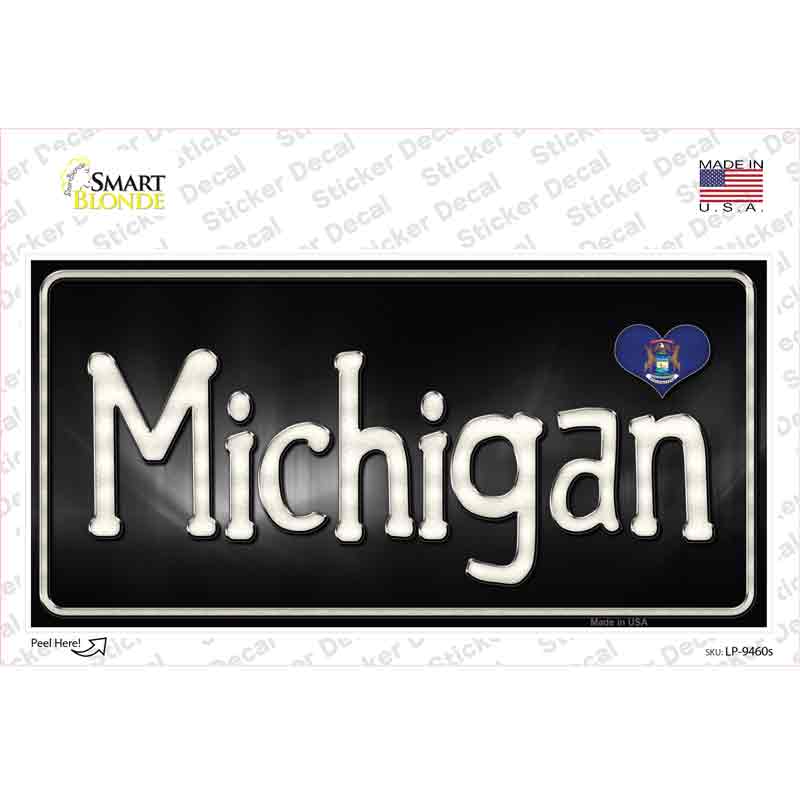 LP-9460s-M Michigan Flag Script Novelty Sticker Decal - Medium