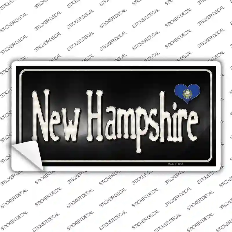 LP-9467s-L   Hampshire Flag Script Novelty Sticker Decal - Large