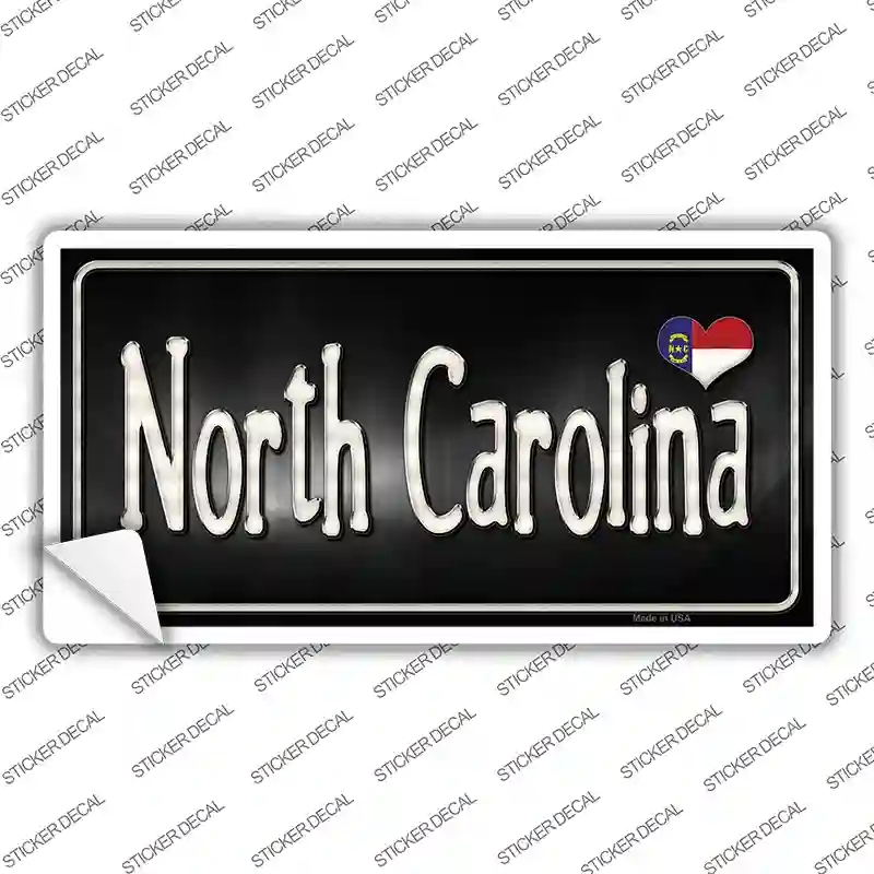 LP-9471s-S North Carolina Flag Script Novelty Sticker Decal - Small