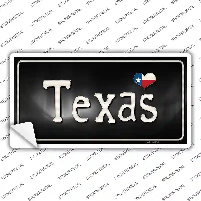 LP-9481s-L Texas Flag Script Novelty Sticker Decal - Large