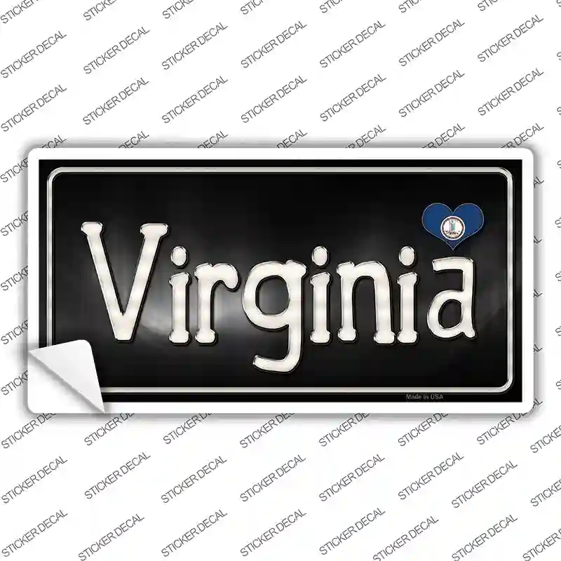 LP-9484s-S Virginia Flag Script Novelty Sticker Decal - Small