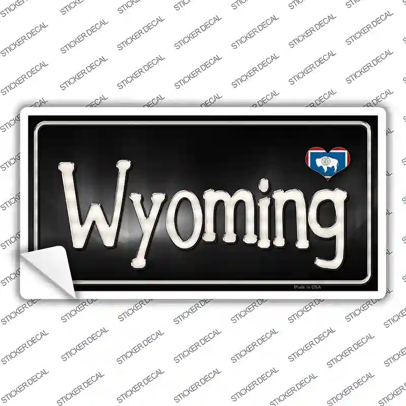 LP-9488s-XL Wyoming Flag Script Novelty Sticker Decal - Extra Large