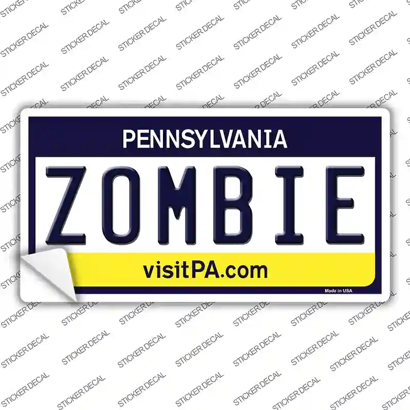 LP-6699s-L Zombie Pennsylvania State Novelty Sticker Decal - Large