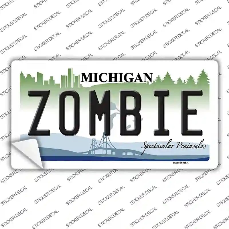 LP-6702s-XL Zombie Michigan Novelty Sticker Decal - Extra Large
