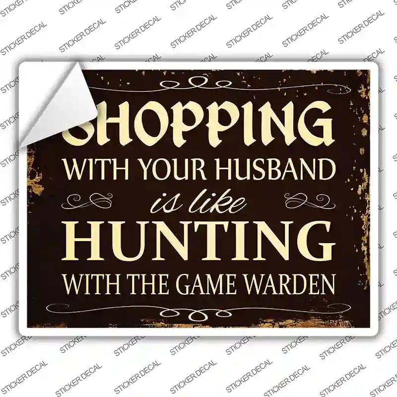 P-1295s-S Shopping Novelty Rectangle Sticker Decal - Small