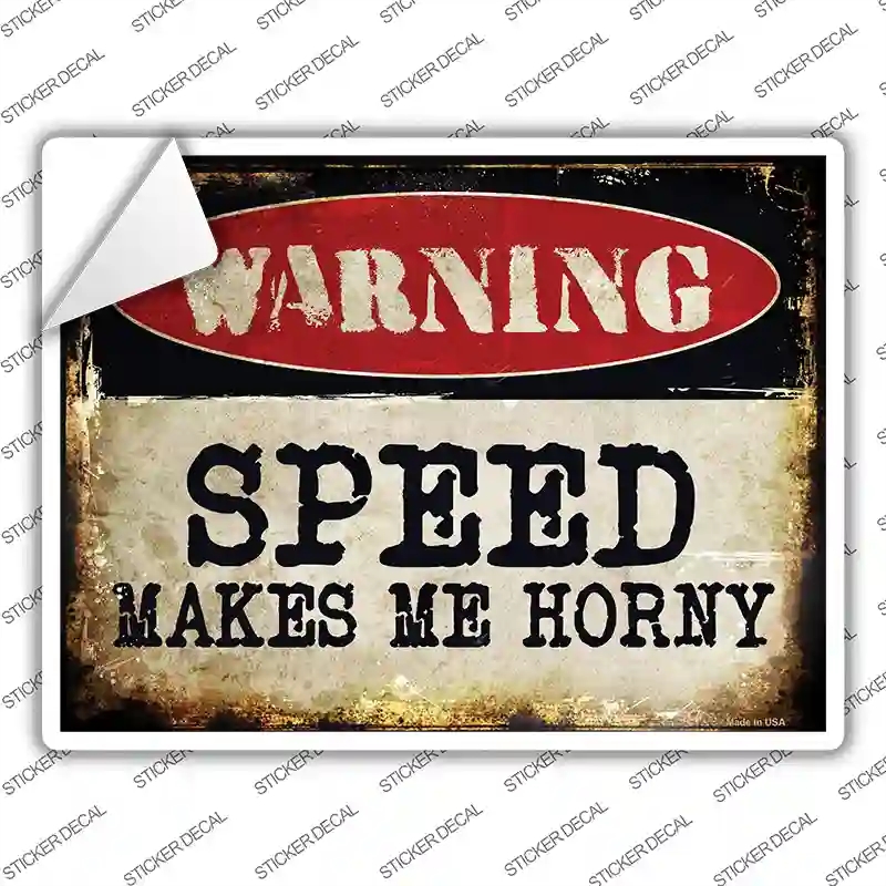 P-1346s-S Speed Novelty Rectangle Sticker Decal - Small