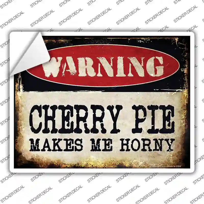 P-1360s-L Cherry Pie Novelty Rectangle Sticker Decal - Large