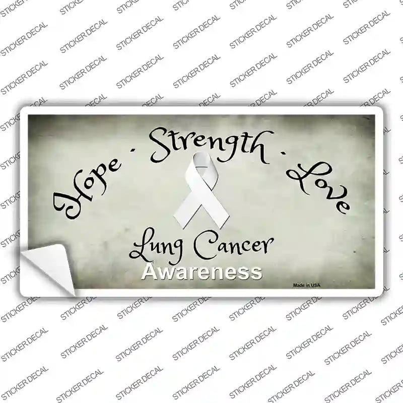 LP-8313s-S Lung Cancer Ribbon Novelty Sticker Decal - Small