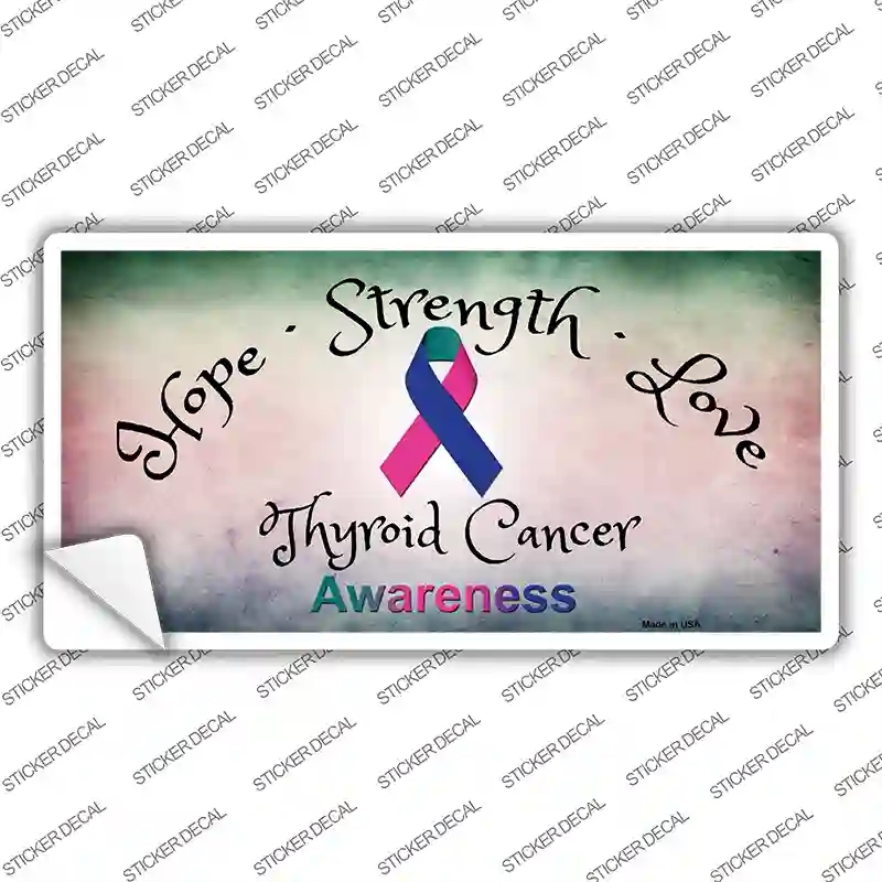 LP-8323s-L Thyroid Cancer Ribbon Novelty Sticker Decal - Large