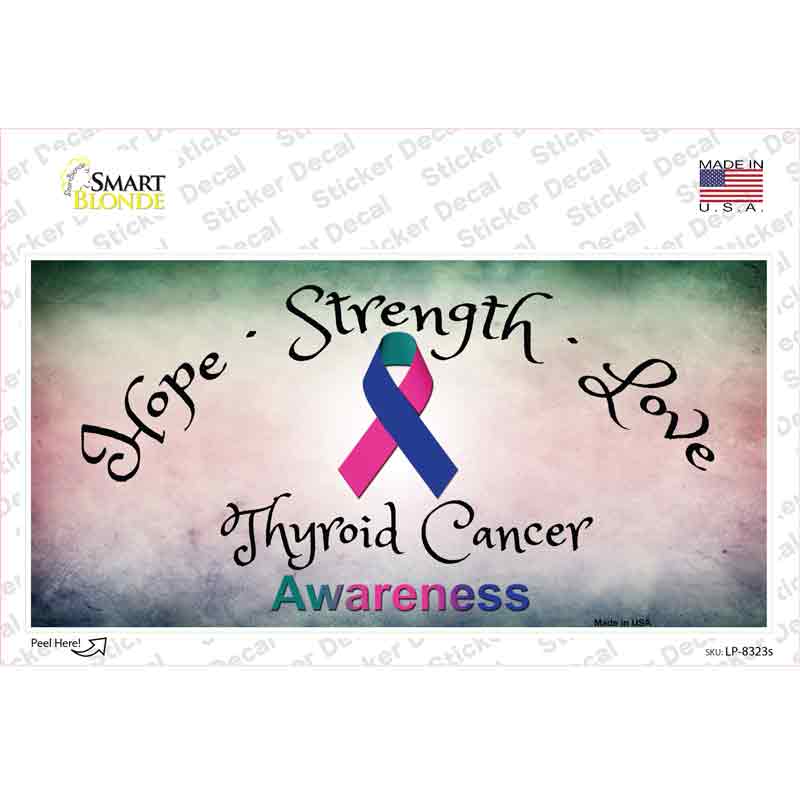 LP-8323s-M Thyroid Cancer Ribbon Novelty Sticker Decal - Medium
