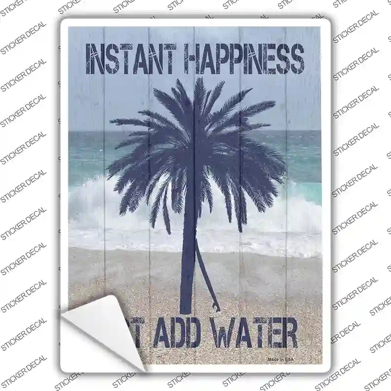 P-3386s-L Instant Happiness Add Water Novelty Rectangle Sticker Decal - Large