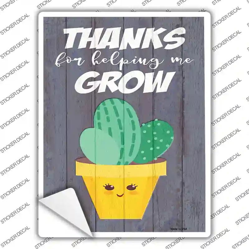 P-3821s-S Helping Grow Cactus Trio Novelty Rectangle Sticker Decal - Small