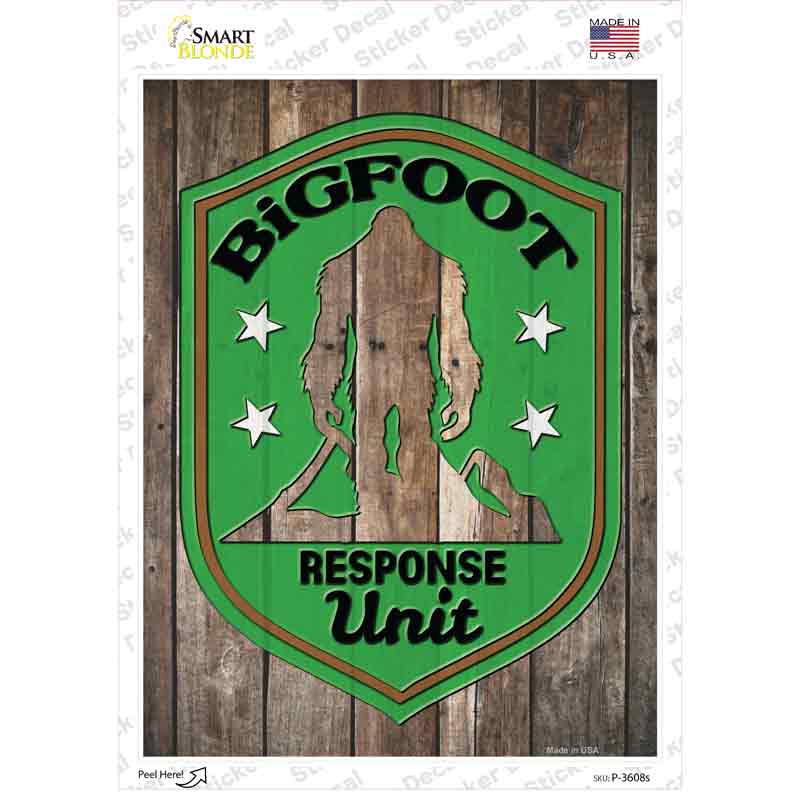 P-3608s-M Bigfoot Response Unit Novelty Rectangle Sticker Decal - Medium