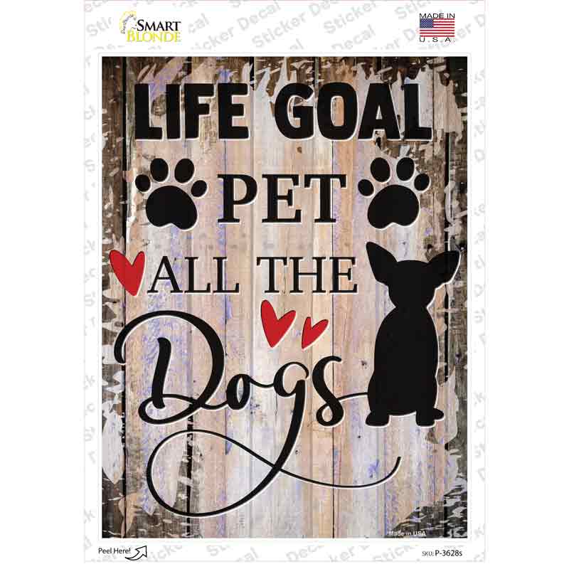 P-3628s-M Pet All the Dogs Novelty Rectangle Sticker Decal - Medium