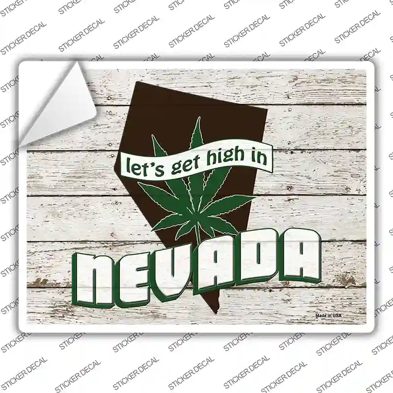 P-3225s-S Get High in Nevada Novelty Rectangle Sticker Decal - Small
