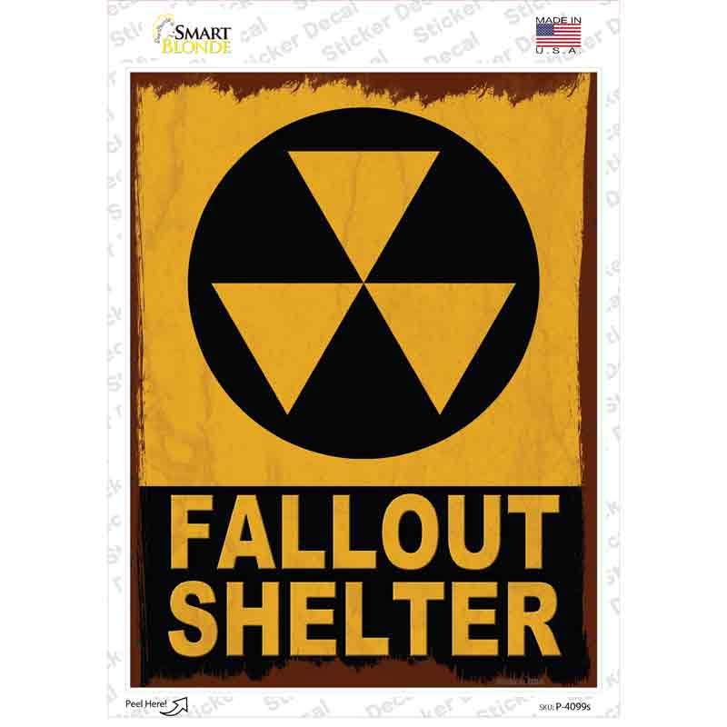 P-4099s-M Fallout Shelter Novelty Rectangle Sticker Decal - Medium