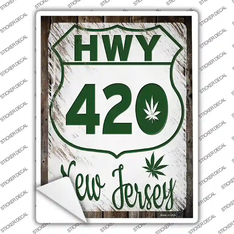 P-3285s-XL HWY 420   Jersey Novelty Rectangle Sticker Decal - Extra Large