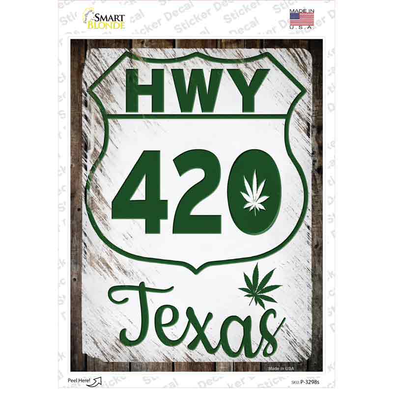 P-3298s-M HWY 420 Texas Novelty Rectangle Sticker Decal - Medium