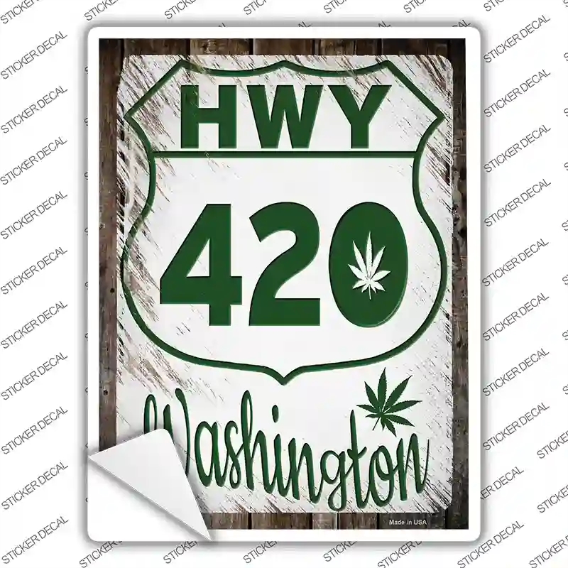 P-3302s-L HWY 420 Washington Novelty Rectangle Sticker Decal - Large