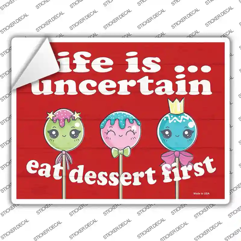 P-3412s-XL Eat Dessert First Novelty Rectangle Sticker Decal - Extra Large