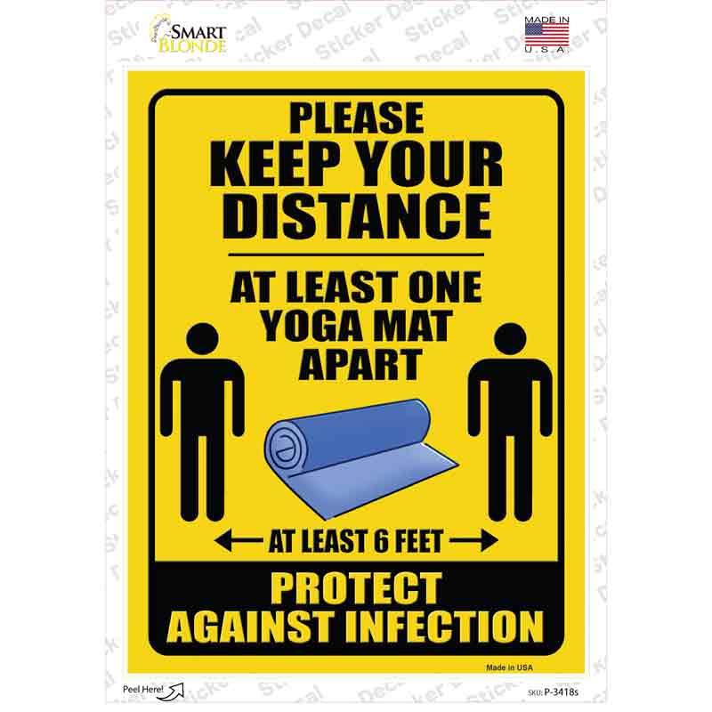 P-3418s-M One Yoga Mat Apart Novelty Rectangle Sticker Decal - Medium