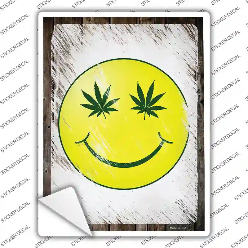 P-3310s-L High Smiley Novelty Rectangle Sticker Decal - Large