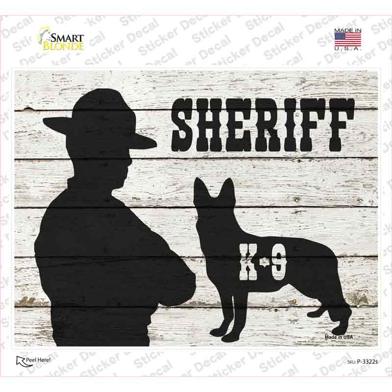 P-3322s-M Sheriff K9 Novelty Rectangle Sticker Decal - Medium