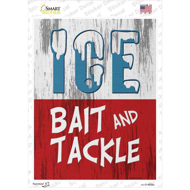 P-4056s-M Ice Bait & Tackle Novelty Rectangle Sticker Decal - Medium